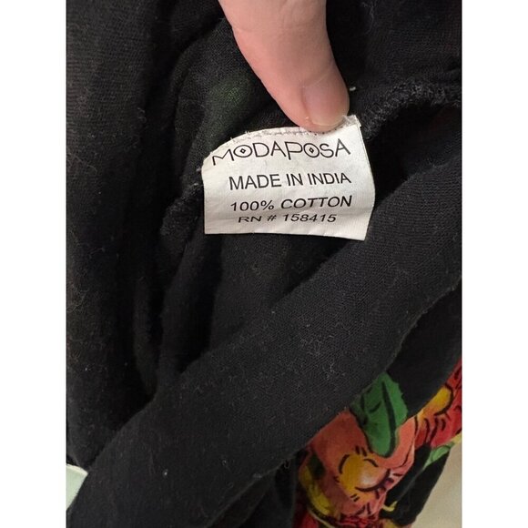 ModaPosa Women's Maxi Length Smocked Bodice Tropical Floral Tiered Dress Size M - Picture 12 of 12